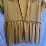 Cupshe Long sleeve mustard yellow button up mini dress size medium Photo 1