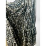 Ba&sh  Black Gold Metallic V-Neckline Nixon Short Sleeve Maxi Dress Size US 6 Photo 13