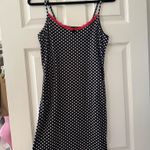 Black and White Polka Dot Dress with Red Lace Trim Size M Photo 4