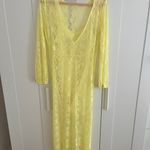 Open Edit Yellow Lace Maxi Dress Photo 5