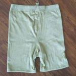SKIMS NWT  Gold Chic Feminine Casual Cozy Trendy Velvety Boxer Shorts Size Large Photo 0