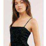 Free People  Velvet Burnout Slip Black Ruffle Sleeveless Whimsy Fairy Grunge S Photo 3