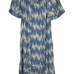 Gap  Women's‎ Shirt Dress Off-shoulder Print Pullover Pocket Light Blue Sz.XS NWT Photo 0