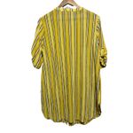 Siren Lily ‎ Women's 1X Yellow Striped Button Down Tunic Shirt Dress Photo 6