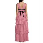 Dear Moon NWT Deep Moon V-Neck Tiered Tulle Ballgown Size 13 Rose and Black Photo 7