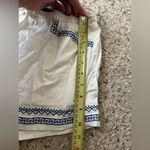 Blue Rain  Dressy Shorts Womens Sz S embroidered Greek key detail Linen Cotton Photo 6