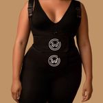What Waist Full Body Sauna Suit Shaper Women's 6XL Black Zip Up Adjustable Strap Size 5X Photo 9