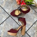 DV8 by Dolce Vita Red Gingham Ankle Strap Platform Pumps Size 8 Photo 1