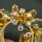 Vintage Unsigned Juliana Yellow Amber Rhinestone Crystal Open Back Brooch 22g. Photo 11