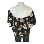 J.O.A. Los Angeles Black Floral Off-Shoulder Top Size: Small FLOWER TOP Photo 4