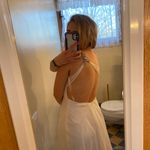 La Femme White One Shoulder Prom Dress Photo 2