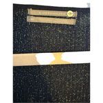 Anthropologie A by Black/Gold Metallic Lures Sweetheart Neck Ribbed Sweater Sz X Photo 3