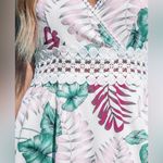 Cupshe Woman’s XL Tropical Crochet Floral V-Neck Summer Mini Dress Vacay Resoort Photo 3