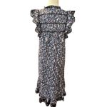 Rails  Print Maxi Dress Ruffle Sleeveless Black Trim Tiered Long Dress XS S Photo 3