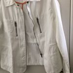 Caribbean Joe FINAL MARKDOWN LADIES  white denim jacket small Photo 1