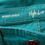 Style & Co SZ 12 Skinny Jeans Hi-Rise Stretch Zip-Fly Pockets Peacock Teal Blue Photo 4