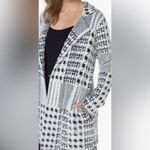Liverpool Women's Open Front Coatigan Sweater Black/White XL NWT Wantable Photo 1