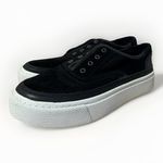 AllSaints Womens 37 Black Suede Slip On Platform Sneakers Casual Streetwear Shoe Size 6.5 Photo 3