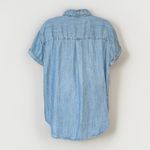 st. john's bay St. John’s Bay Women’s Large Blue Denim Chambray Button Down Shirt Photo 5