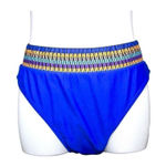 SheIn  High Waist Cheeky Tribal Blue Swim Bottom Swimwear LARGE Coastal‎ Photo 0