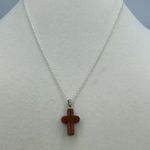 Vintage goldstone cross pendant on sterling chain Brown Photo 1