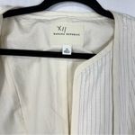Banana Republic  White Black Pinstriped Linen Blend Blazer Jacket Women's Size 14 Photo 2