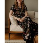 Anthropologie Somerset Maxi Dress – Black Floral Motif, Women’s Size XXS Photo 1