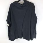 Free People Juicy Long Sleeve Top Cowl Neck Thermal Oversized Open Back Black XS Photo 2