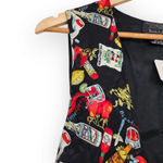 American Vintage Vintage Nicole Miller Silk Black Bloody Mary Novelty Vest S Photo 1