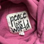 Peace Love World Pink  Hooded Sweatshirt Large Photo 1