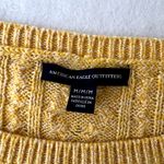 American Eagle  Yellow Knit Zipper Crewneck Sweater Photo 5
