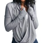 Zyia  Gray Yoga Wrap Pullover Open Cardigan Activewear Top ~ Women's Size MEDIUM Photo 0