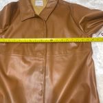 Ci Sono tan camel pleather jacket shirt shacket NWT woman’s medium faux leather Photo 6