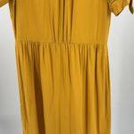 One Clothing Los Angeles mustard short sleeve button front shift dress casual M Photo 3