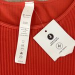 New Avocado Ribbed Seamless Long Sleeve Crewneck Active Top Large Burnt Orange Photo 1