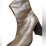 Mango Texas Olive Green Leather Western Chelsea Boots Women’s Size 9 in GUC Photo 4