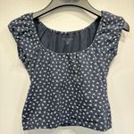 Brandy Melville  Navy Blue Dainty Floral Cropped Eden Top Photo 1