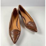 AERIN Heels Brown Leather Pythian Pointed Pumps Slip On Sandals Court US 7 M Photo 0