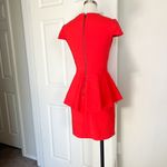 Alice + Olivia Dora Ember Peplum Fitted Dress in Red Photo 6