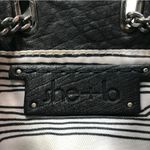 SHE + LO Lambskin Leather Chain Drawstring Bucket Bag Black Boho Rare Whimsy EUC Photo 8