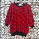 Vintage 90s Another Name Red and Black Star Knit Sweater Size XL Photo 0