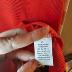 XL Waffle Knit Orange and Big Cat Print Long Sleeve Shirt Photo 3