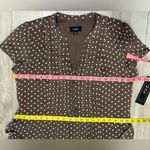 🆕 MSK Brown and White Polka Dot Midi Dress Size 16 Photo 2