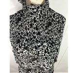 Elan  women’s heart print long sleeve smocked, mock neck ruffle tiered dress Med Photo 1