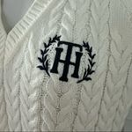 Tommy Hilfiger Sweater Ivory V-Neck Varsity Cable Knit Pullover Size L MSRP $79 Photo 2