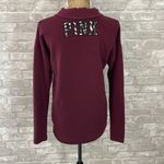 PINK - Victoria's Secret Victoria Secret Pink Burgundy Half Zip Photo 1