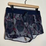 Patagonia - Nine Trail Navy Geometric Print Lined 4" Shorts Hiking Outdoor Photo 1
