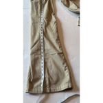 Free People  Drawstring Denim Track Pants Sz Small Khaki Wide Leg High Rise EUC Photo 12