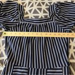 Monteau Crepe Blue & White Striped Flutter Sleeve Jumpsuit Size S Photo 11