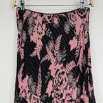 Dress Barn Floral Midi Skirt Size Small Pink Black Flounce Hem Boho Feminine Y2K Photo 1